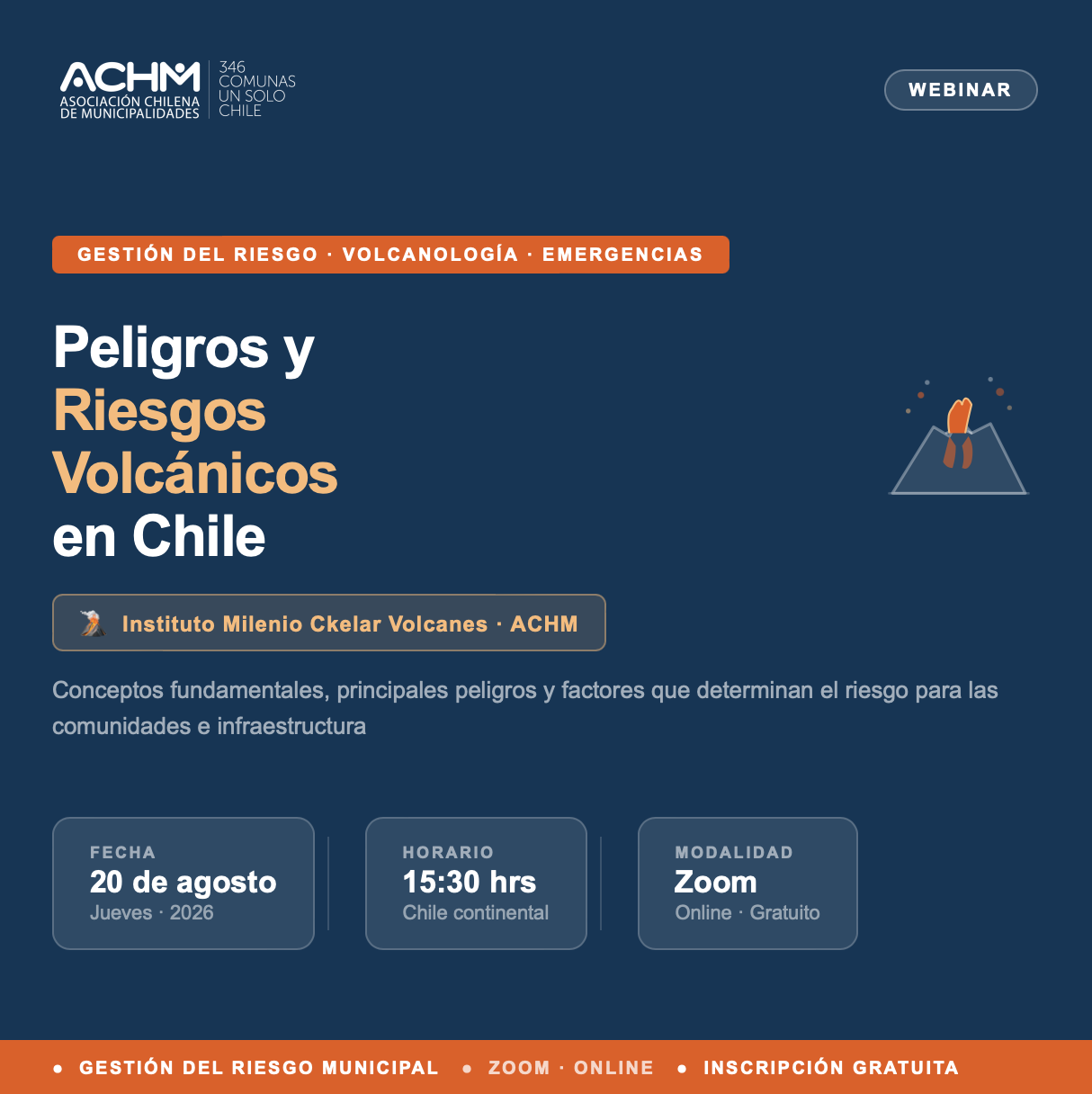 Webinar “Peligros y riesgos volcánicos en Chile”
