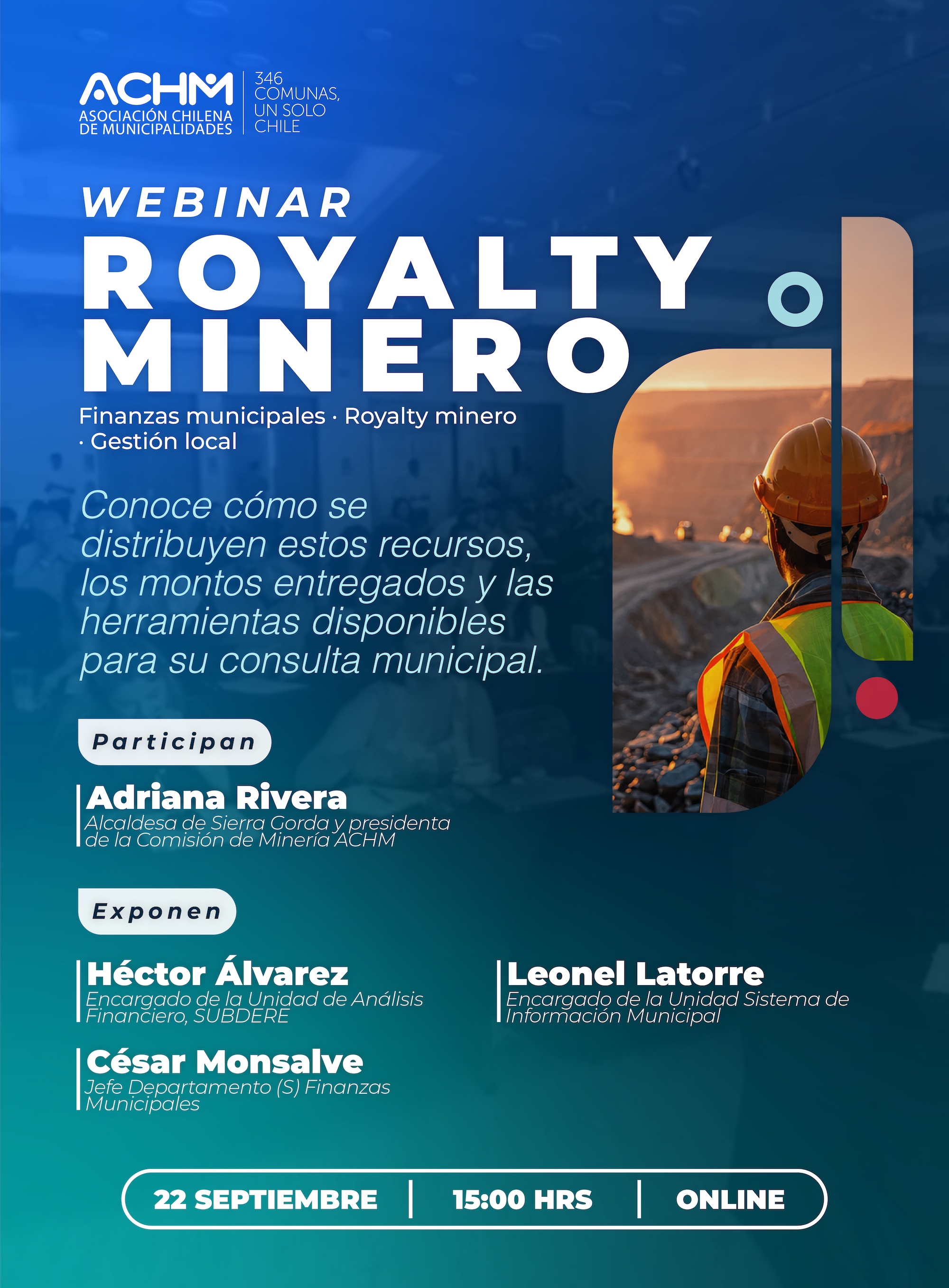 Webinar “Royalty Minero: los fondos que benefician a cientos de comunas”