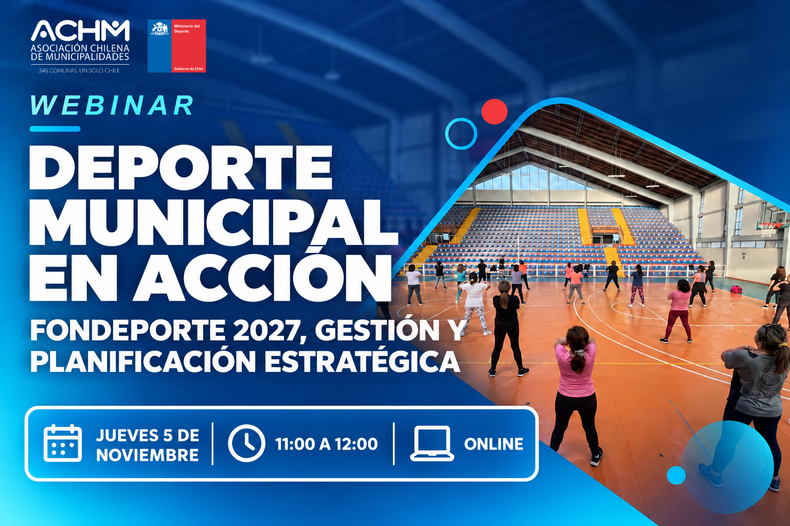 Webinar "Deporte Municipal en Acción: Fondeporte 2027, Gestión y Planificación Estratégica"
