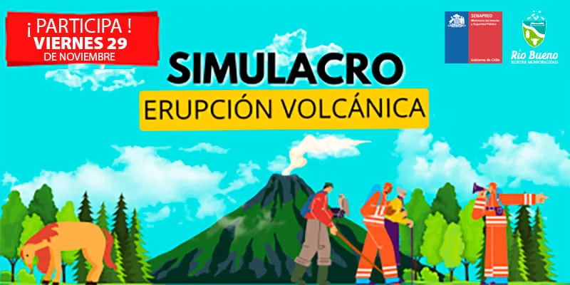 Río Bueno lidera simulacro por posible erupción del Complejo Volcánico Cordón Caulle