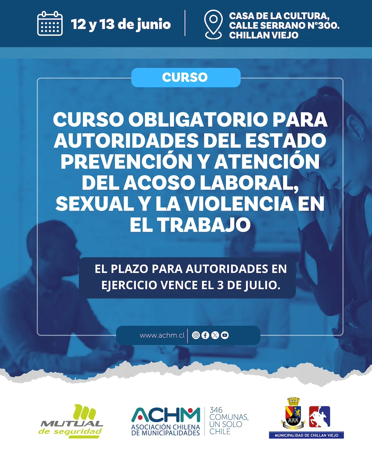 Curso obligatorio para autoridades: “Prevención y atención del acoso laboral, sexual y violencia en el trabajo”