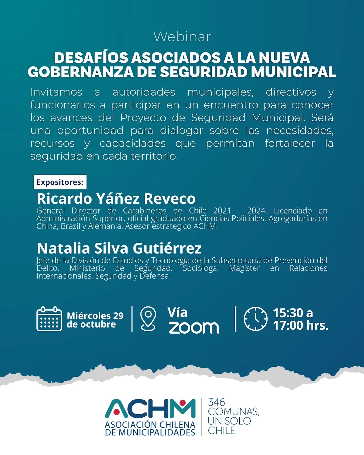 Seminario web “Desafíos asociados a la nueva gobernanza de seguridad municipal”