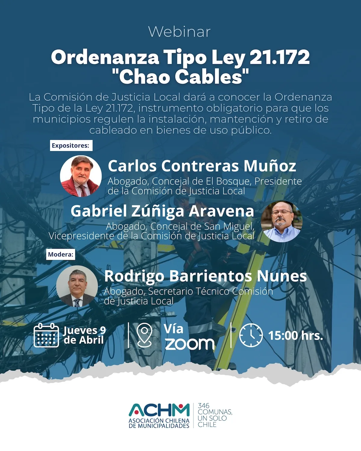 Webinar: Ordenanza Tipo Ley 21.172 «Chao Cables»