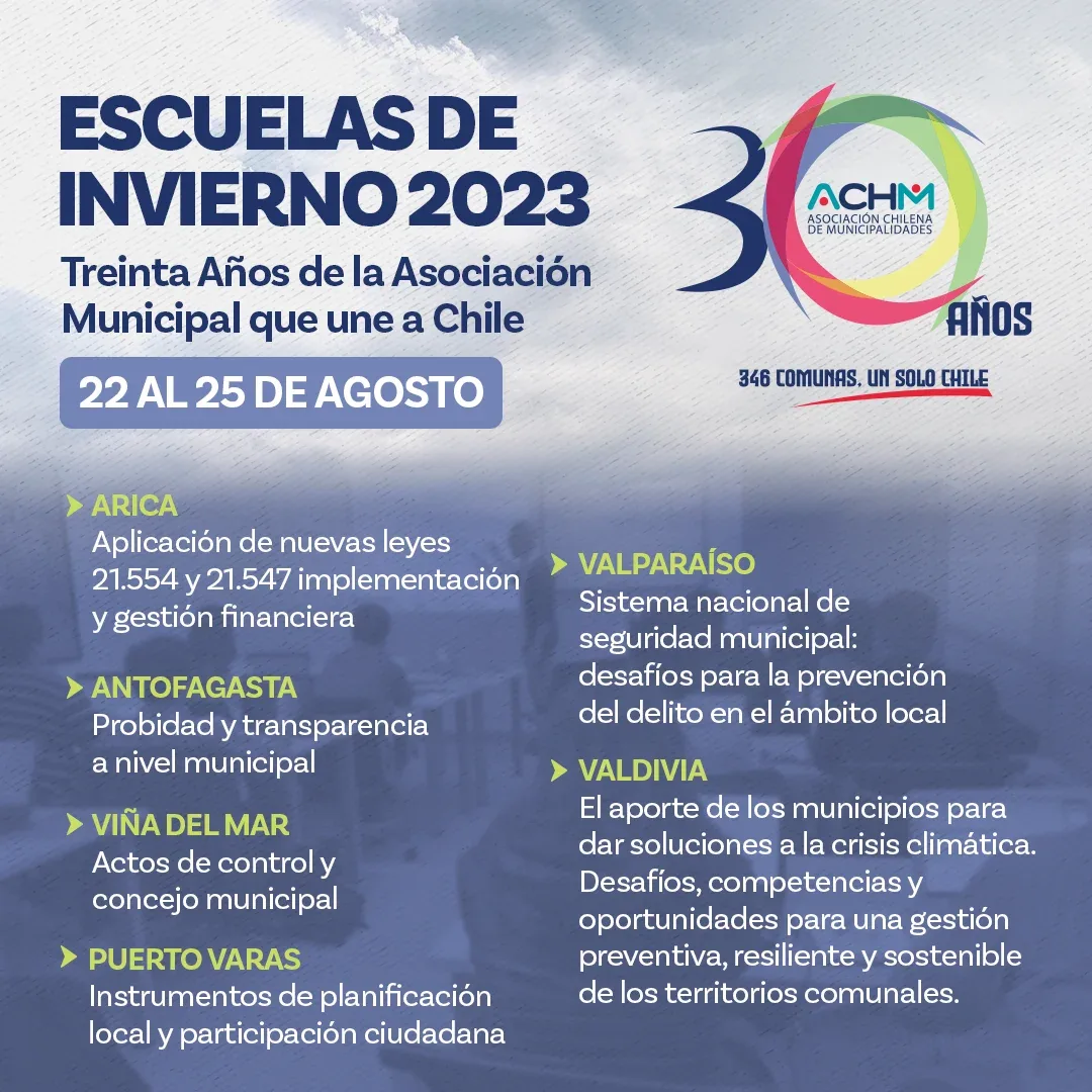 Escuelas de Invierno 2023: Treinta Años de la Asociación Municipal que une a Chile